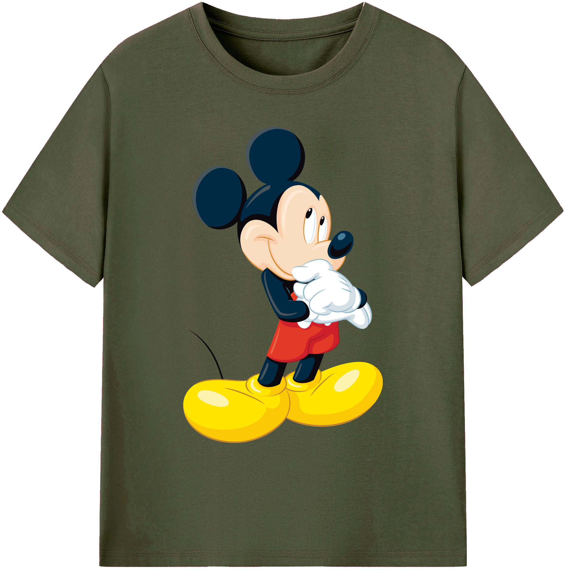 ミッキーマウス Mickey Mouse 綿100％ メンズ半袖Tシャツ｜肌触りやわらか＆通気性